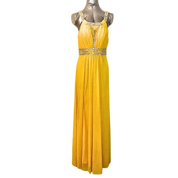 Sequin-Embellished Yellow Gown - Picture 3 of 3